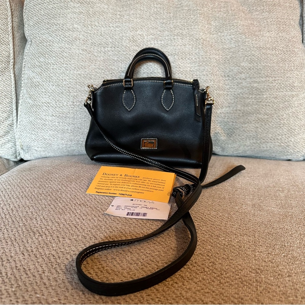 Dooney & Bourke Black Crossbody Bag with Gold Accents